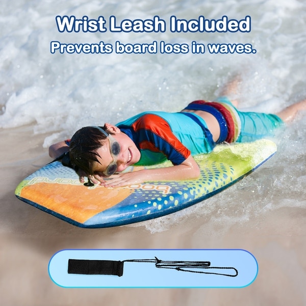 2 Pack 33 Inch Boogie Board, Lightweight with Wrist Leash