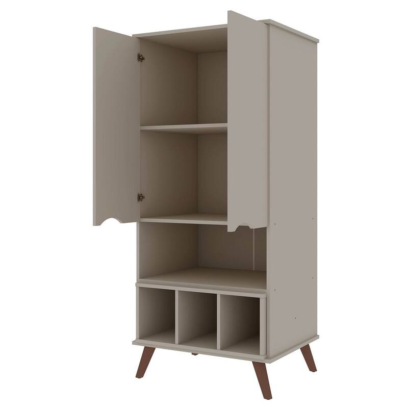 Manhattan Comfort Hampton Wood 6 Shelf Display Cabinet
