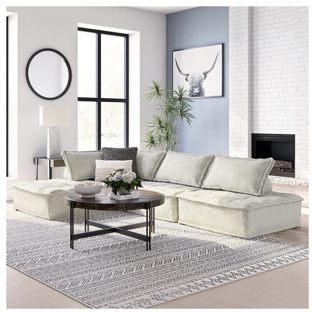Signature Design by Ashley Bales Gray 4-Piece Modular Seating - 117" W x 78" D x 28" H