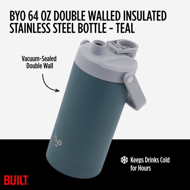 Byo 64 Oz Double Walled Insulated Stainless Steel Bottle - 64 Oz