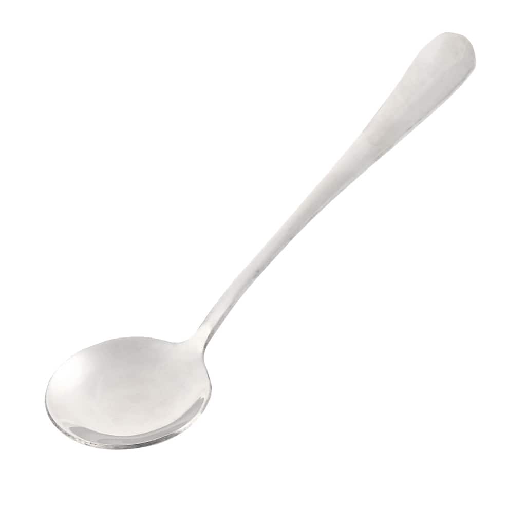 Restaurant Stainless Steel Round Head Soup Condiment Spoon 6.1"Long - Silver - 6.1" x 1.7"(L*W)