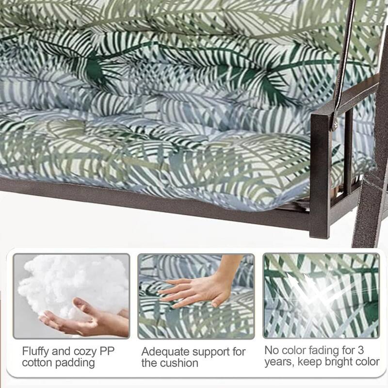 Swing Replacement Cushion, Outdoor Bench Cushions with Backrest Thicken 4", Patio Furniture Garden Porch Loveseat Glider Pad
