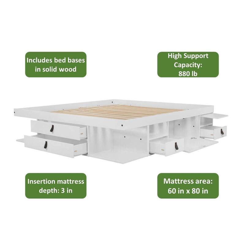Copper Grove Rivne Storage Platform Bed with Drawers and Shelves