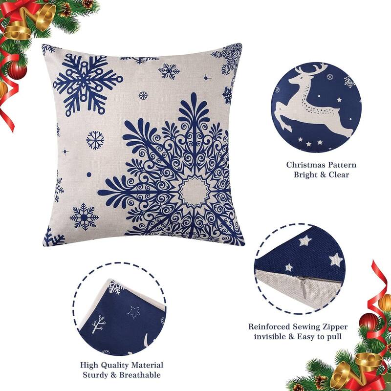 18x18 inch Xmas Winter Holiday Decorations Pillow Covers, Pillow Case