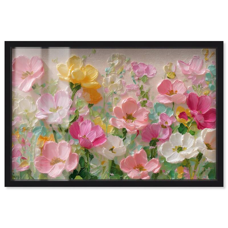 Expressed in Petals I Shadowbox by Art Remedy - Black - 45" x 30"