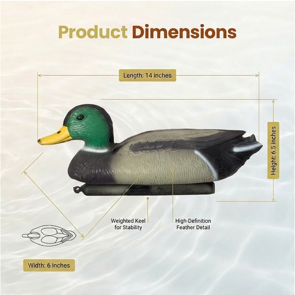 Realistic Duck Decoy for Hunting - Lifelike Low-Profile Design with ...