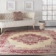 preview thumbnail 69 of 135, Nourison Grafix Distressed Vintage Medallion Area Rug 7' x 10' - Cream/Red