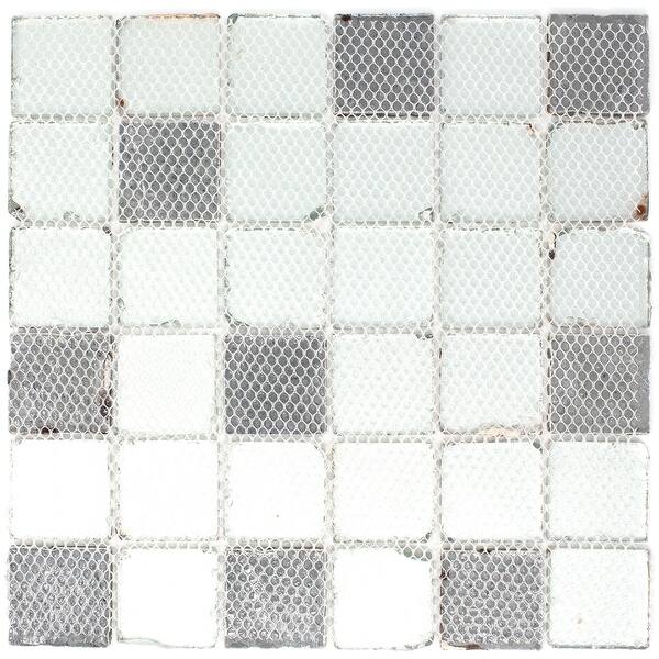 Shop Black Friday Deals On Tilegen Square Travertine Look 2 X 2 Glass Mosaic Tile In Red Wall Tile 10 Sheets 9 6sqft Overstock 27973369