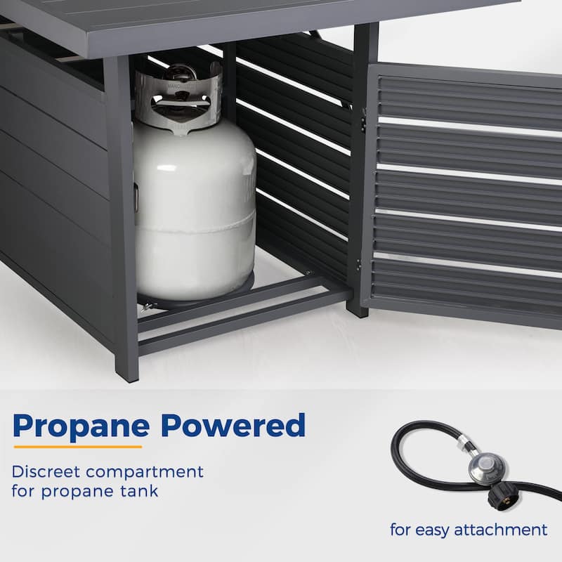 4 Pcs Patio Conversation Set with Propane Firepit