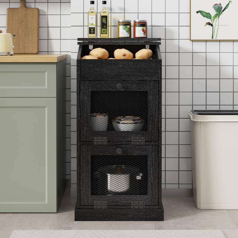 Vintage 2-Door Storage Cabinet Multi-Tier Organizer