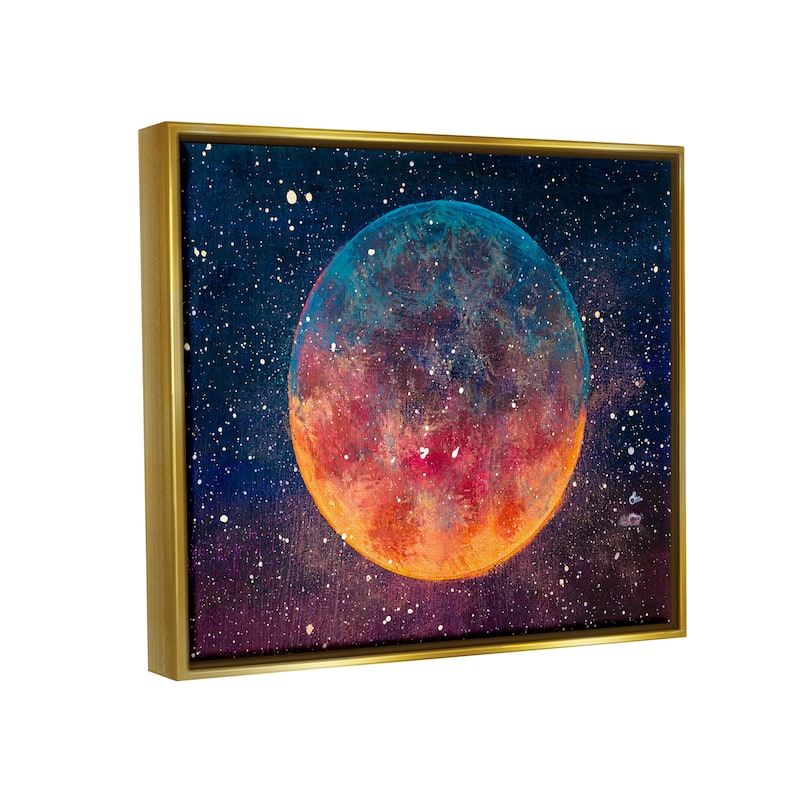 Stupell Starry Night Planet Framed Floater Canvas Wall Art Design by Valery Rybakow
