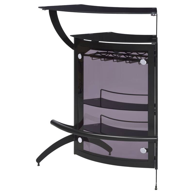 Dallas 2-shelf Curved Freestanding Home Bar Cabinet