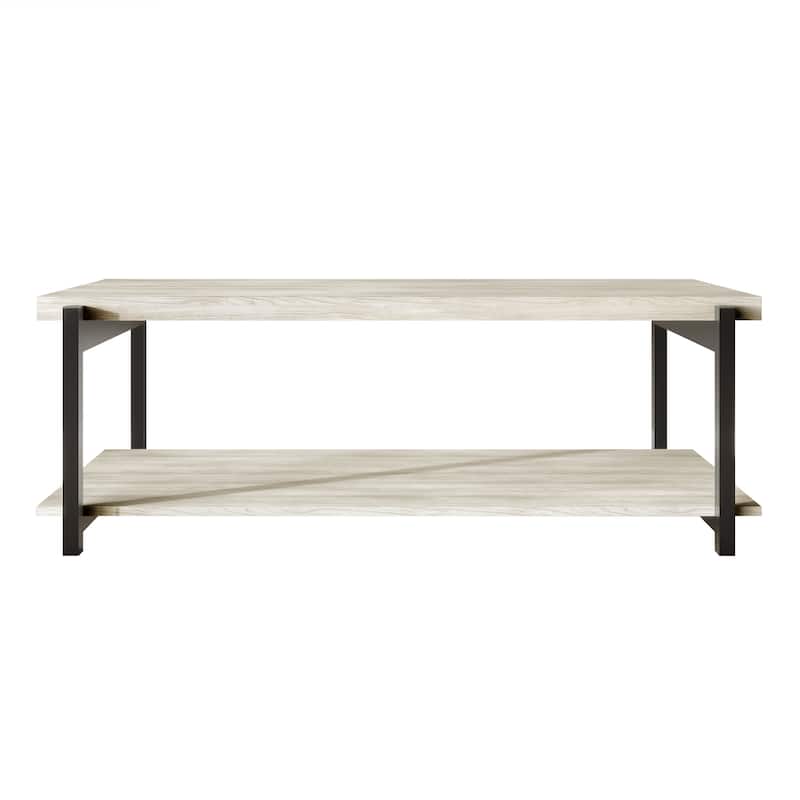 CraftPorch Rustic Metal TV Stand - Light Grey
