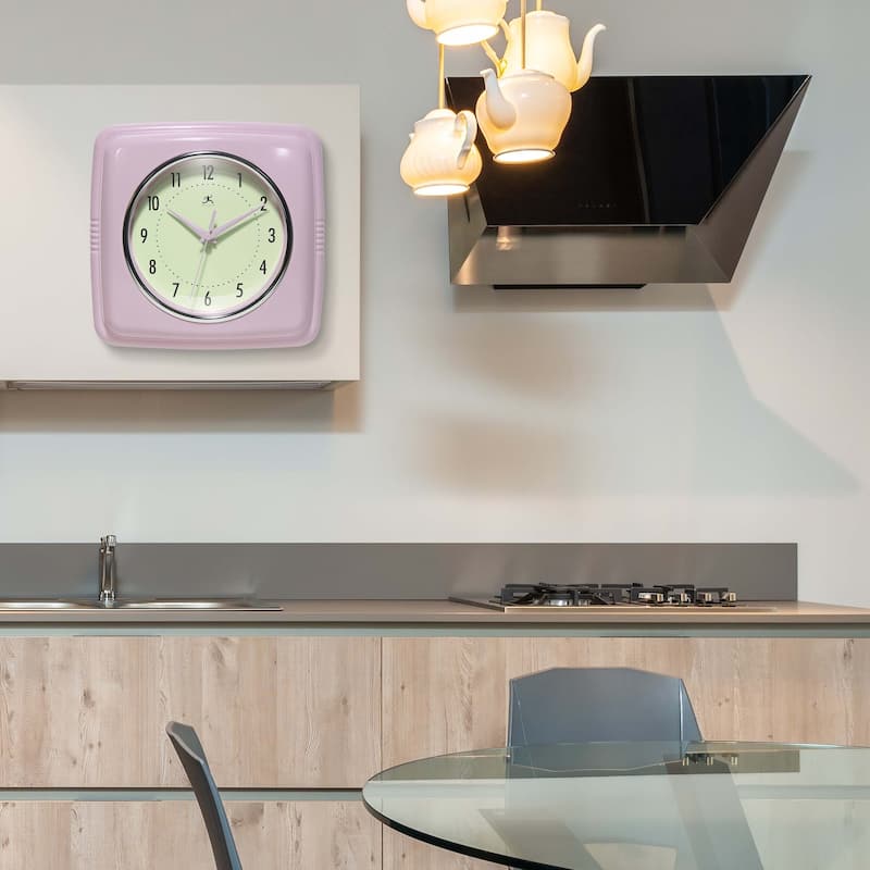Infinity Instruments Retro 9.25-inch Square Wall Clock - 9.25 x 1.875 x 9.5