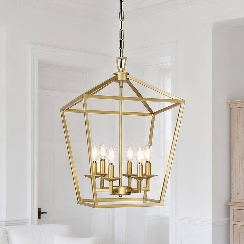 6 Soft Gold Light Pendant - 10.72"x10.72"x24"