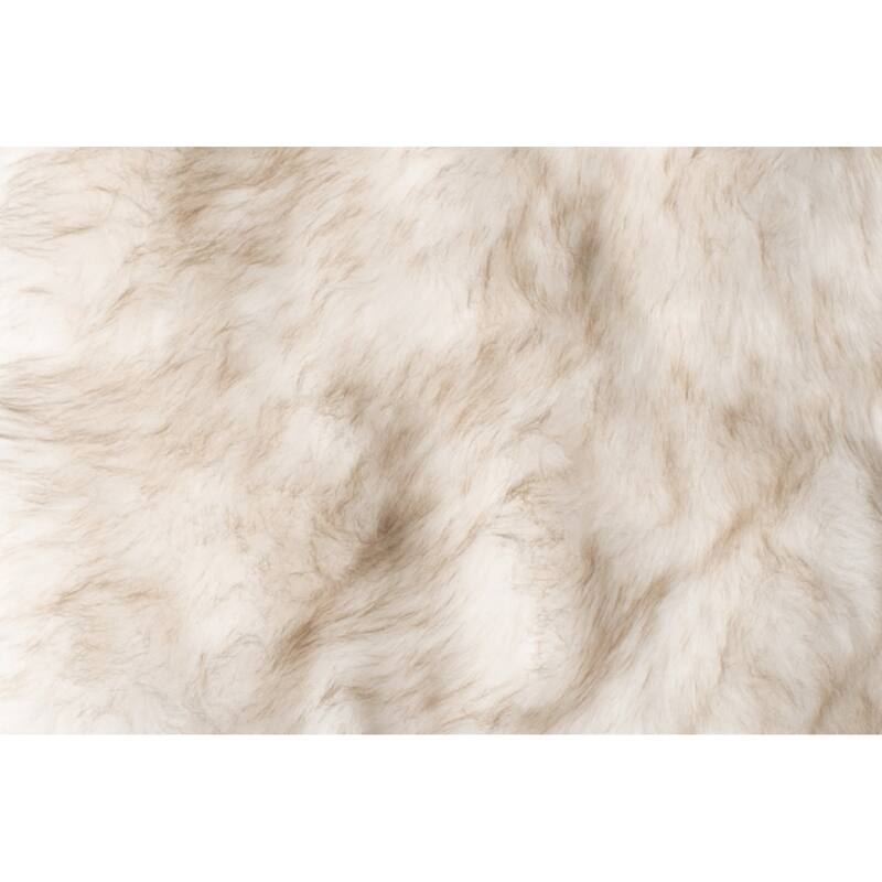 HomeRoots Set Of Two 17" X 17" Gradient Tan Faux Fur Dining Chair Pad - 17