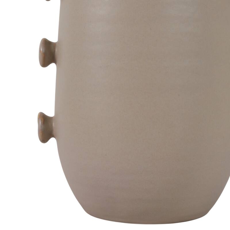 Stoneware Vase Unique Artistic Side Detailing Contemporary Home Decor