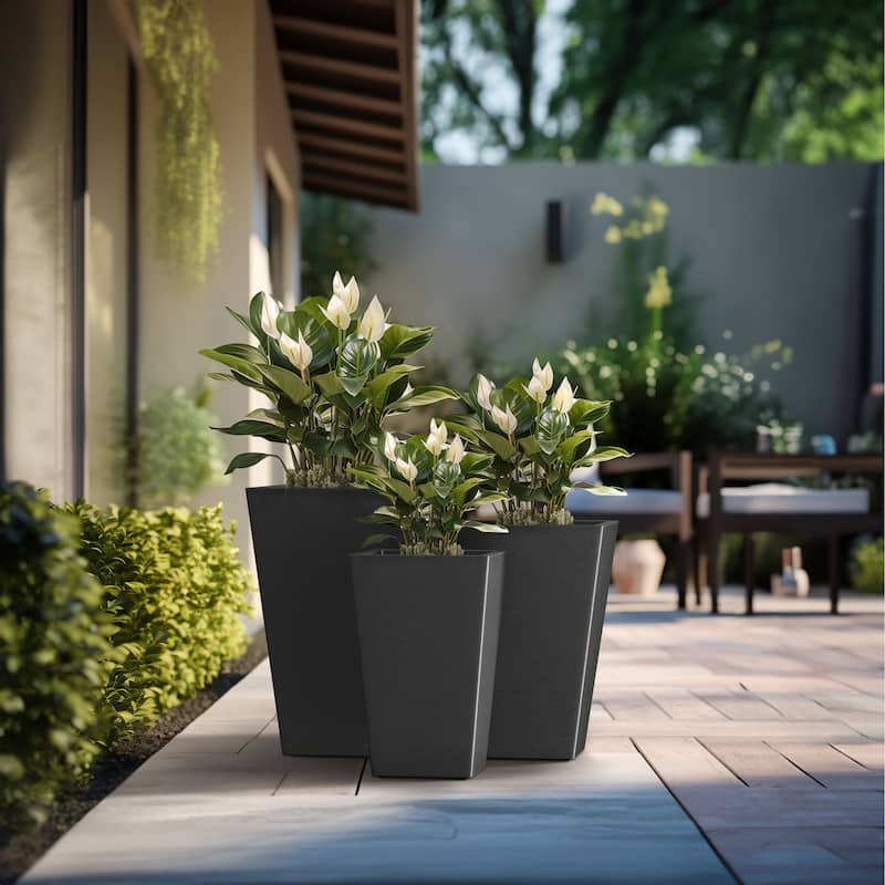 Tall Concrete Rectangle Plant Boxes / Large Indoor and Outdoor Flower Planters