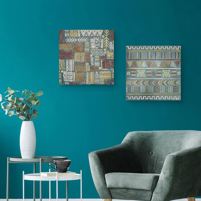 Global Blocks I Gray, Global Blocks II Gray by Studio Arts Canvas Art Prints