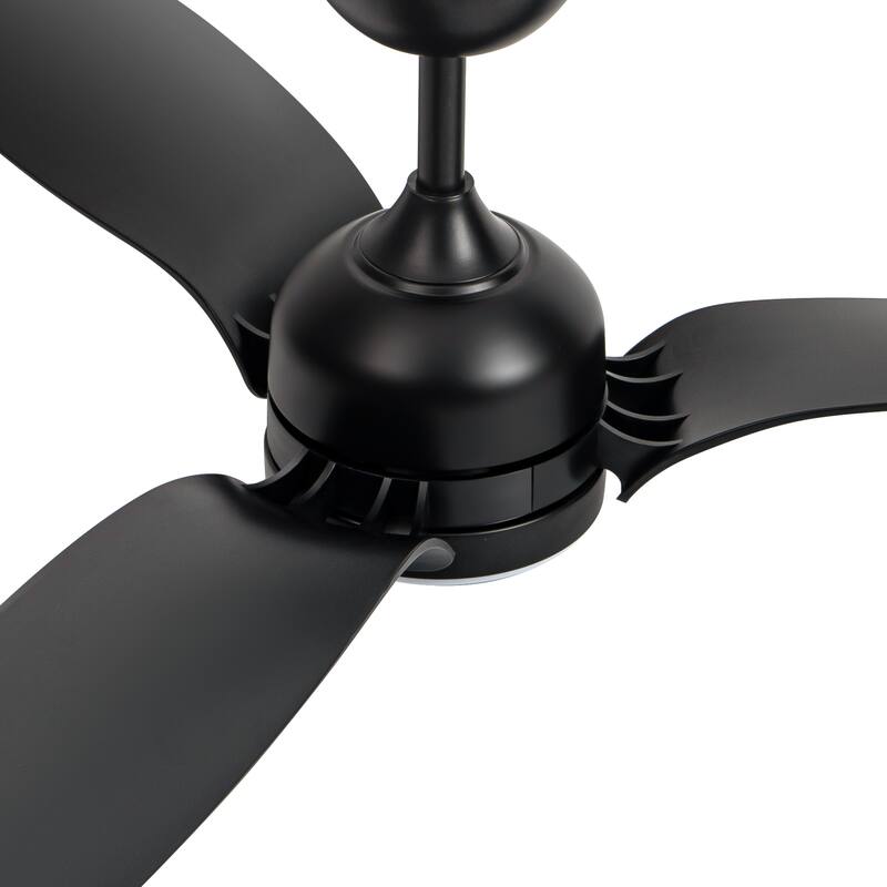 60" Black 3-Blade Ceiling Fan with LED Light Kit and Remote