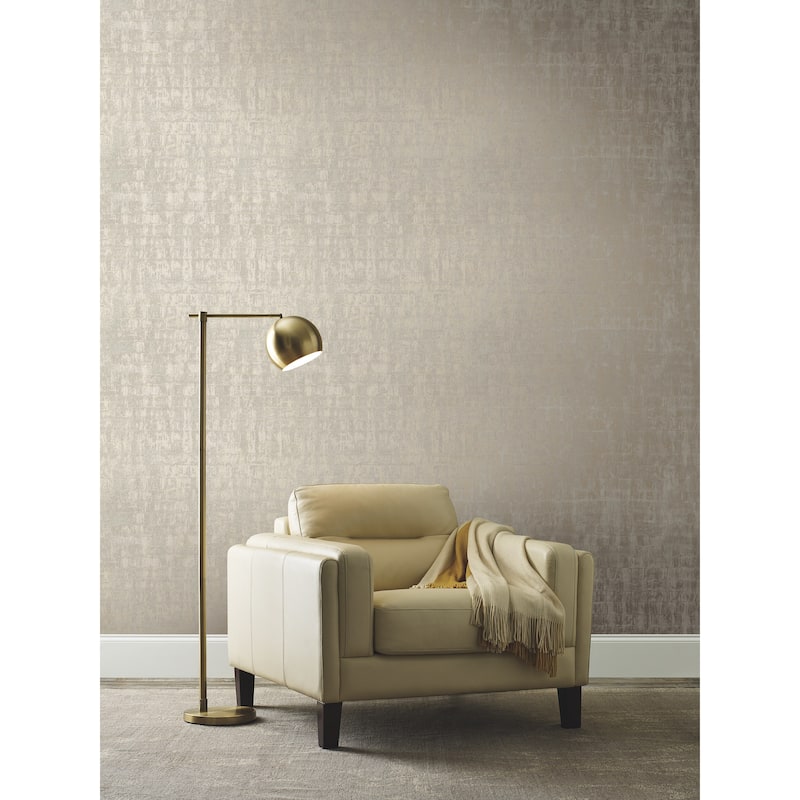 Ronald Redding Liquid Metal Taupe Wallpaper