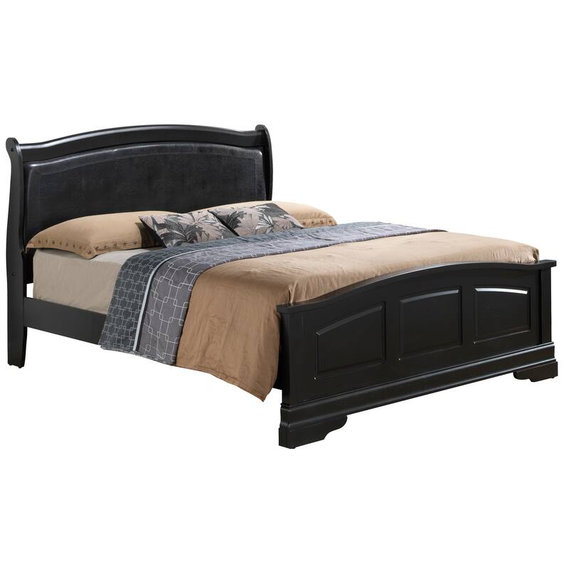 Full Size Traditional Platform Bed with Sturdy Particle Board Construction and Easy Assembly - Black2