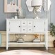 preview thumbnail 20 of 61, Vintage Elegant Style Buffet Sideboard Console Table with 4 Storage Drawers, 2 Cabinets & Bottom Shelf (Antique Gray)