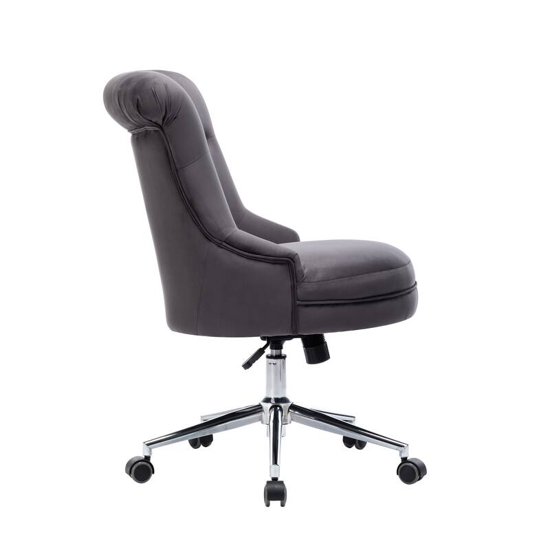 Porthos Home Itzel Velvet Desk Chair With Swivel, Wingback Design