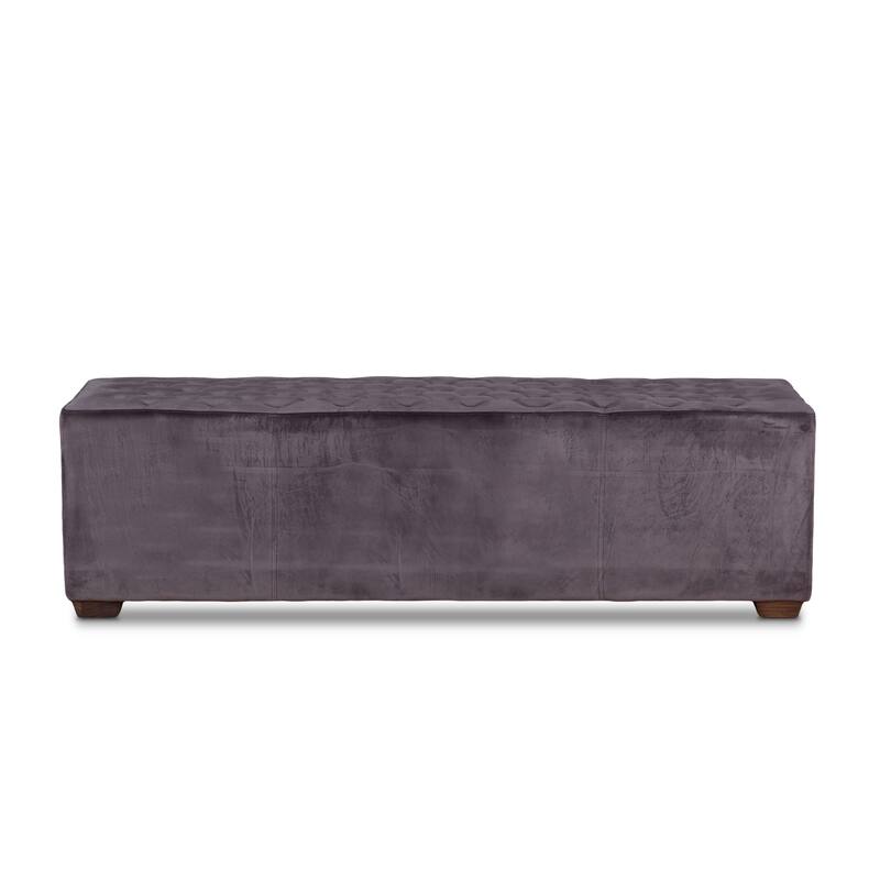 Arabella 58-Inch Velvet Upholstered Bench - Grey