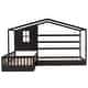 preview thumbnail 4 of 8, L Structure 2 Twin Size Wood House Bed with Fence and Slatted Frame