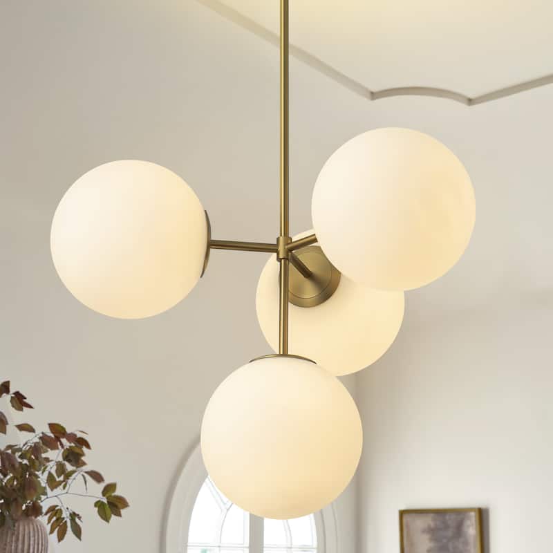 Black or Gold Modern Sputnik Glass Globe Bubble Chandelier Pendant Light for Dining Room, Kitchen, Living Room, Foyer