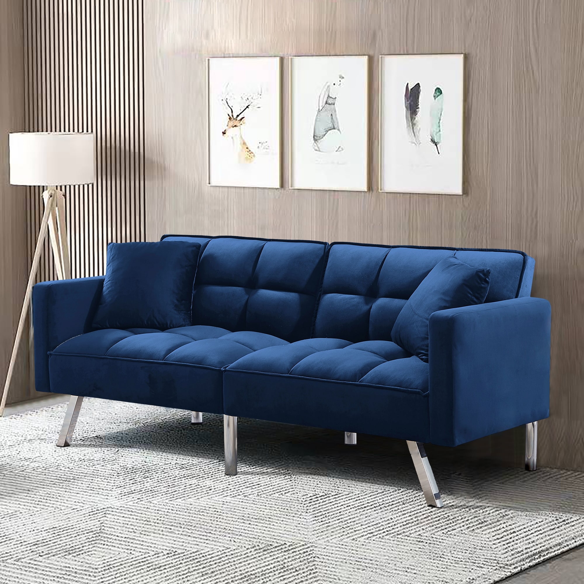 Navy blue sleeper store loveseat