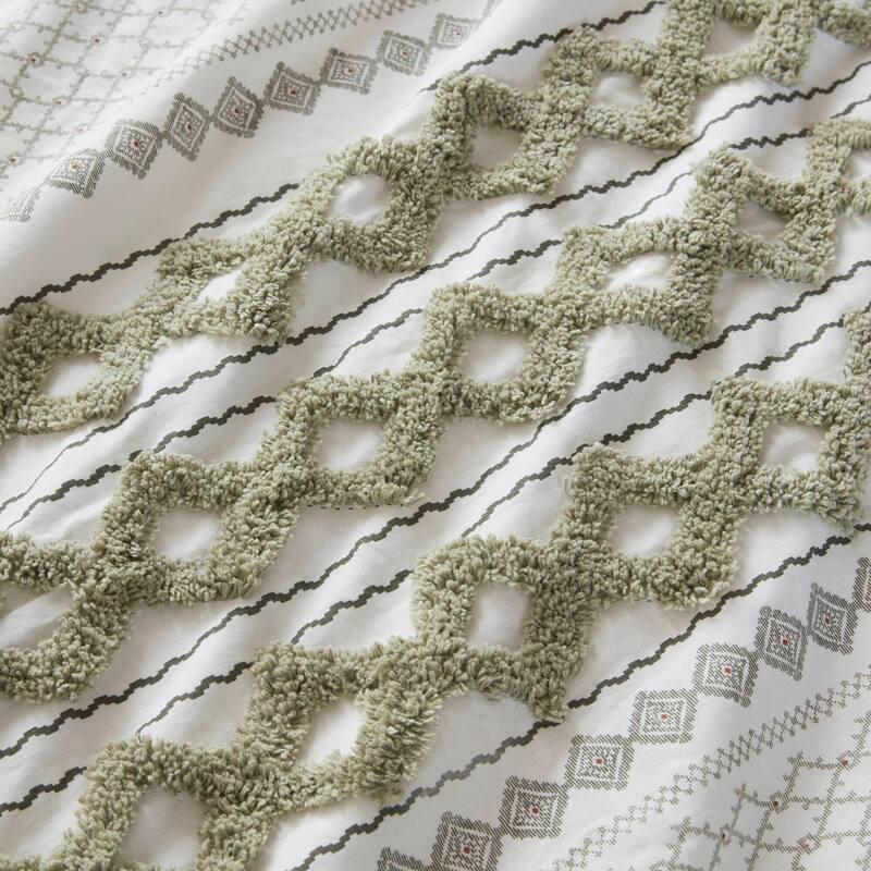 GDF Studio - Aruda Global Cotton Chenille Comforter Set with Tufted Detailing