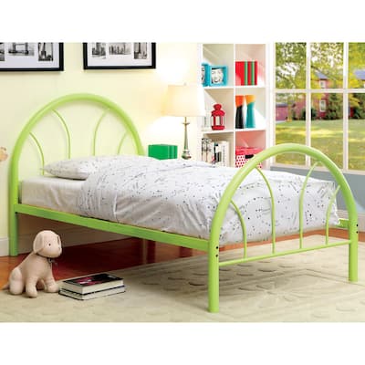 Hind Contemporary Full Metal Double Arch Platform Kid Bed by Furniture of America