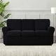 preview thumbnail 77 of 149, Subrtex 9-Piece Stretch Sofa Slipcover Sets with 4 Backrest Cushion Covers and 4 Seat Cushion Covers Sofa - Black