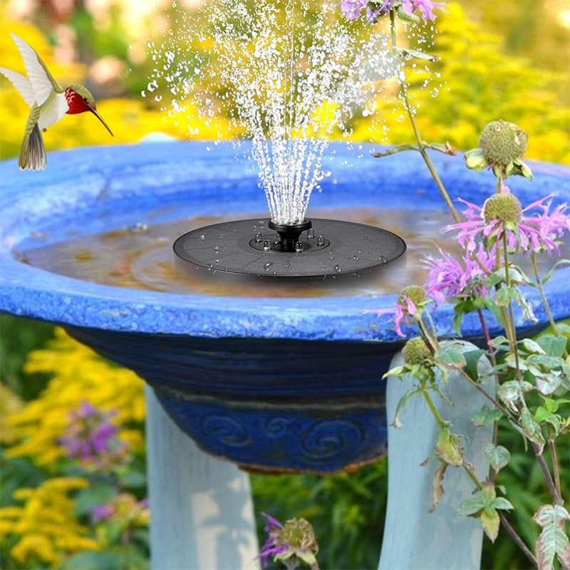 Solar RGB 6LED Powered Floating Bird Bath Water Fountain Outdoor Pond Garden 