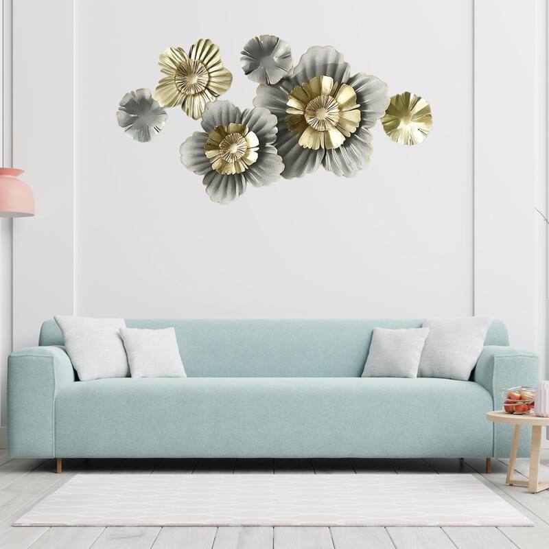 Aria Home Metal Lotus Flower Wall Decor Nature Inspired Sculpture Art