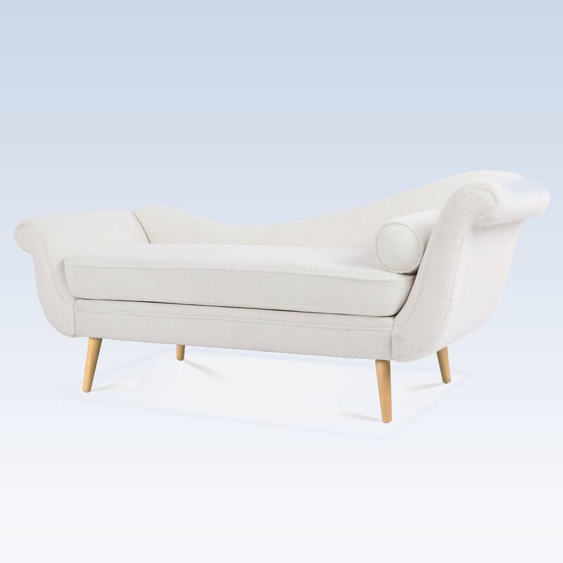 Modern Chaise Lounge with Scroll Arm For Living Room