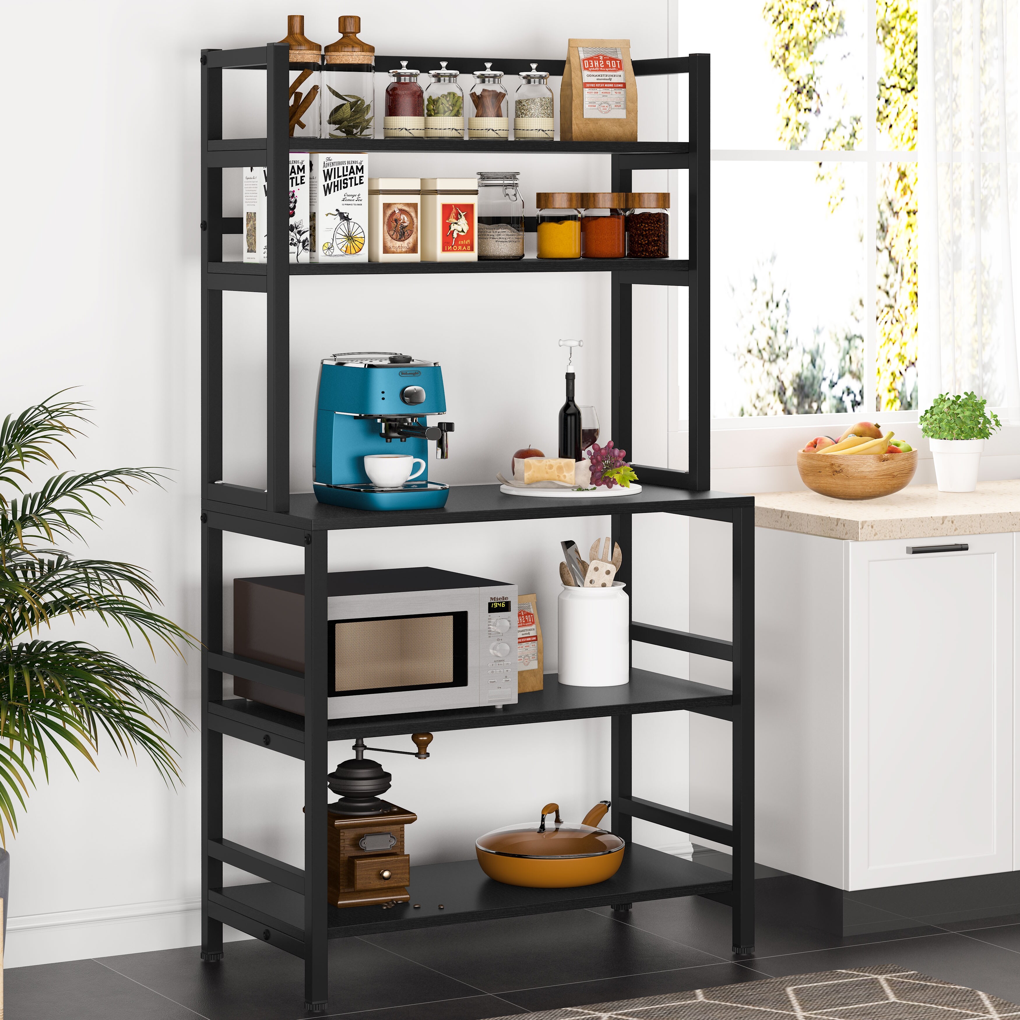 5 Tier Kitchen Bakers Rack with Hutch Utility Storage Shelf 31.5 x 15.75 x 62.99 inches On Sale Bed Bath Beyond 32973920