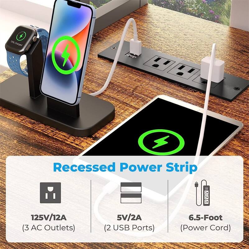 Computer Desk with USB Charging