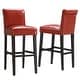 preview thumbnail 5 of 13, Bennett Red Faux Leather High Back Bar Stools (Set of 2) by iNSPIRE Q Bold Bar Height