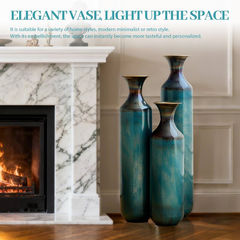 Hand-Woven PVC Rattan Floor Vase