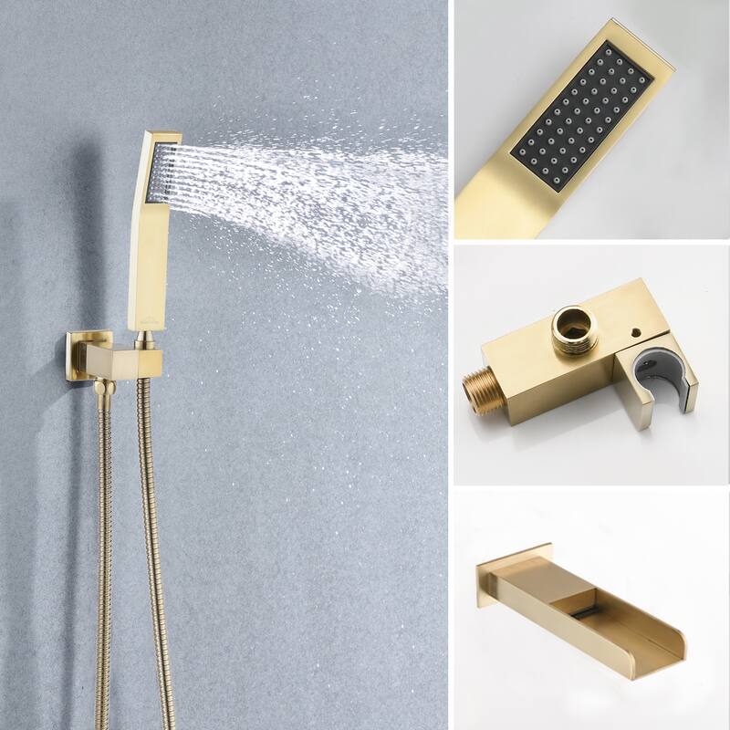 Proox 10" RainfallSquared Shower Head Handheld w/ Tub Spout Wall Mounted