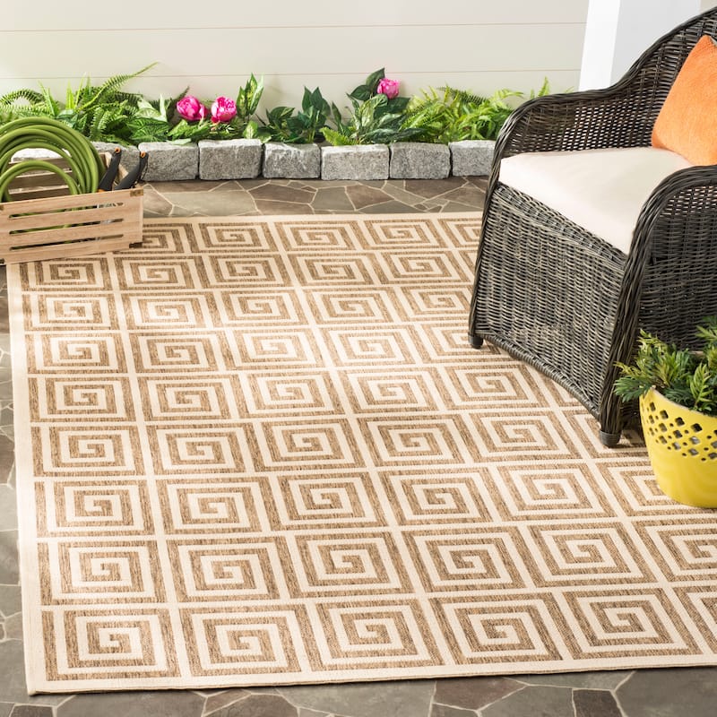 SAFAVIEH Beach House Anarsija Indoor/ Outdoor Waterproof Patio Backyard Rug - 4' x 6' - Beige/Cream