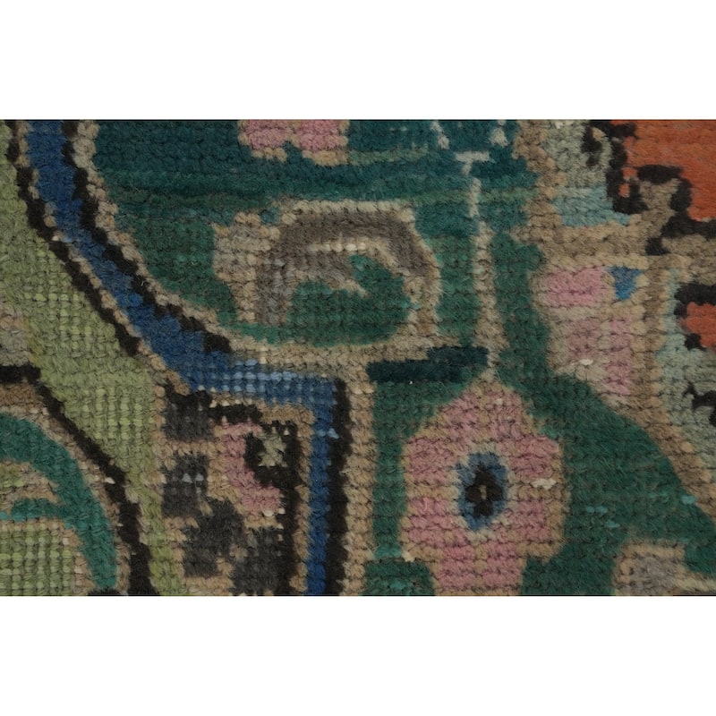 Hand Knotted Oriental 100% Wool Carpet Traditional Floral Oranges & Rust Tabriz Area Rug - 9' 4'' X 6' 4''