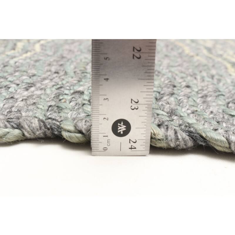 ECARPETGALLERY Braid weave Sienna Grey Wool Rug - 5'7 x 7'6