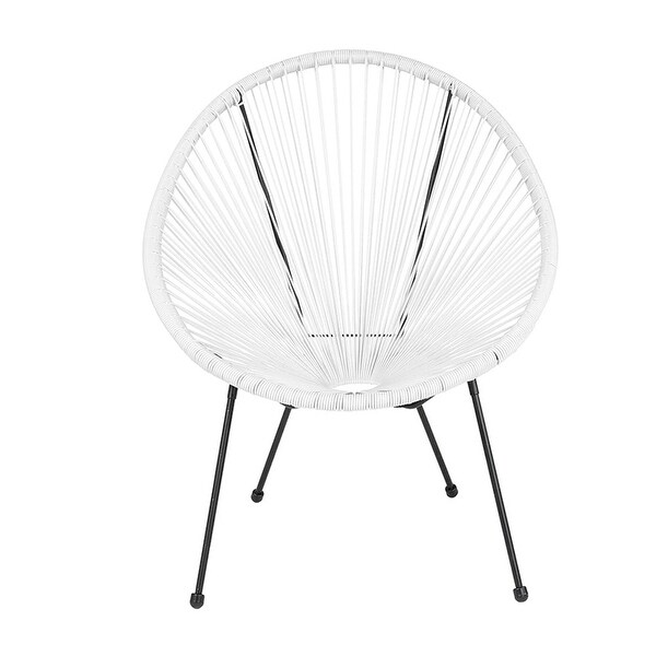 Offex Valencia Oval Comfort Series Take Ten White Rattan Bungee