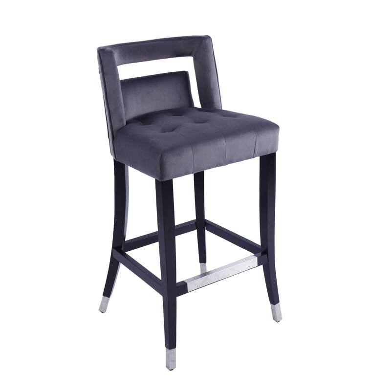 Suede Velvet Barstool with nailheads Dining Room Chair2 pcs Set