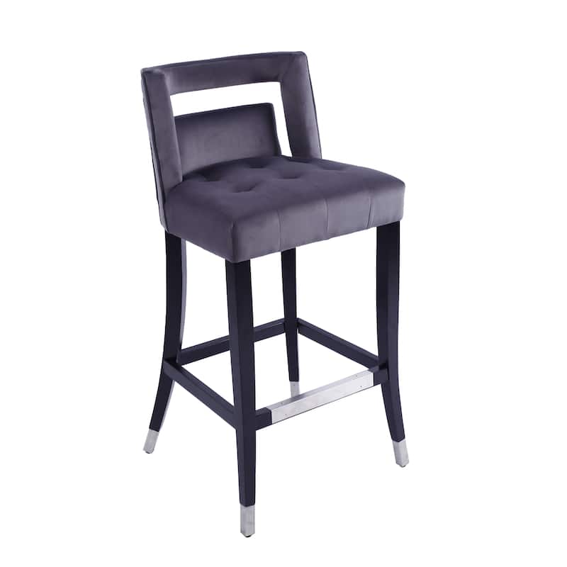 Velvet Barstool with Nailheads,2 pcs Set