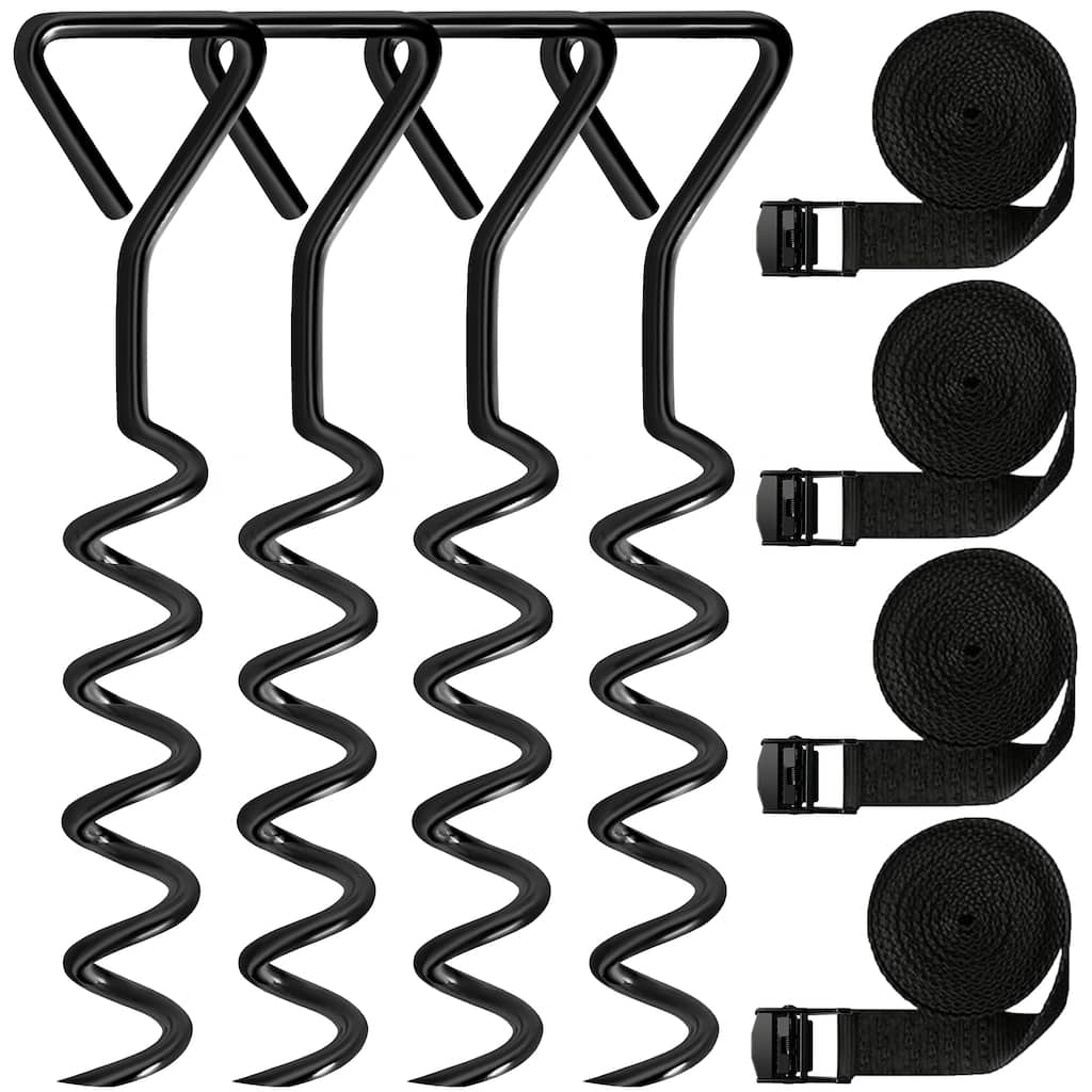 Tradesparker Heavy Duty Trampoline Stakes，Steel Corkscrew Anchors for Canopies